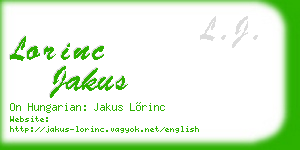 lorinc jakus business card